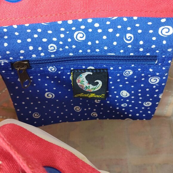 Laurel Burch Red Tote Bag Cat Print Sequins w/Tag & Block Sun N Sand Vintage - Picture 12 of 16